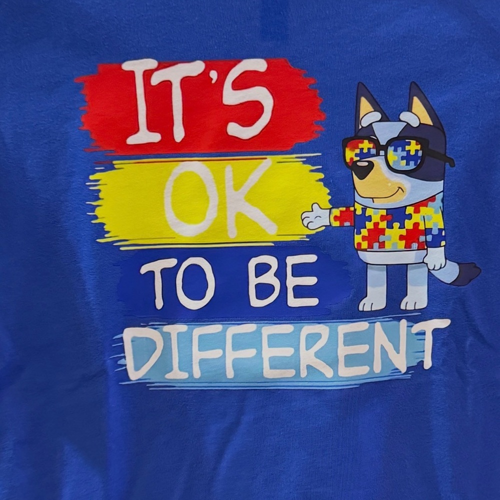 Blue Graphic Hoodie "It's OK To Be Different"